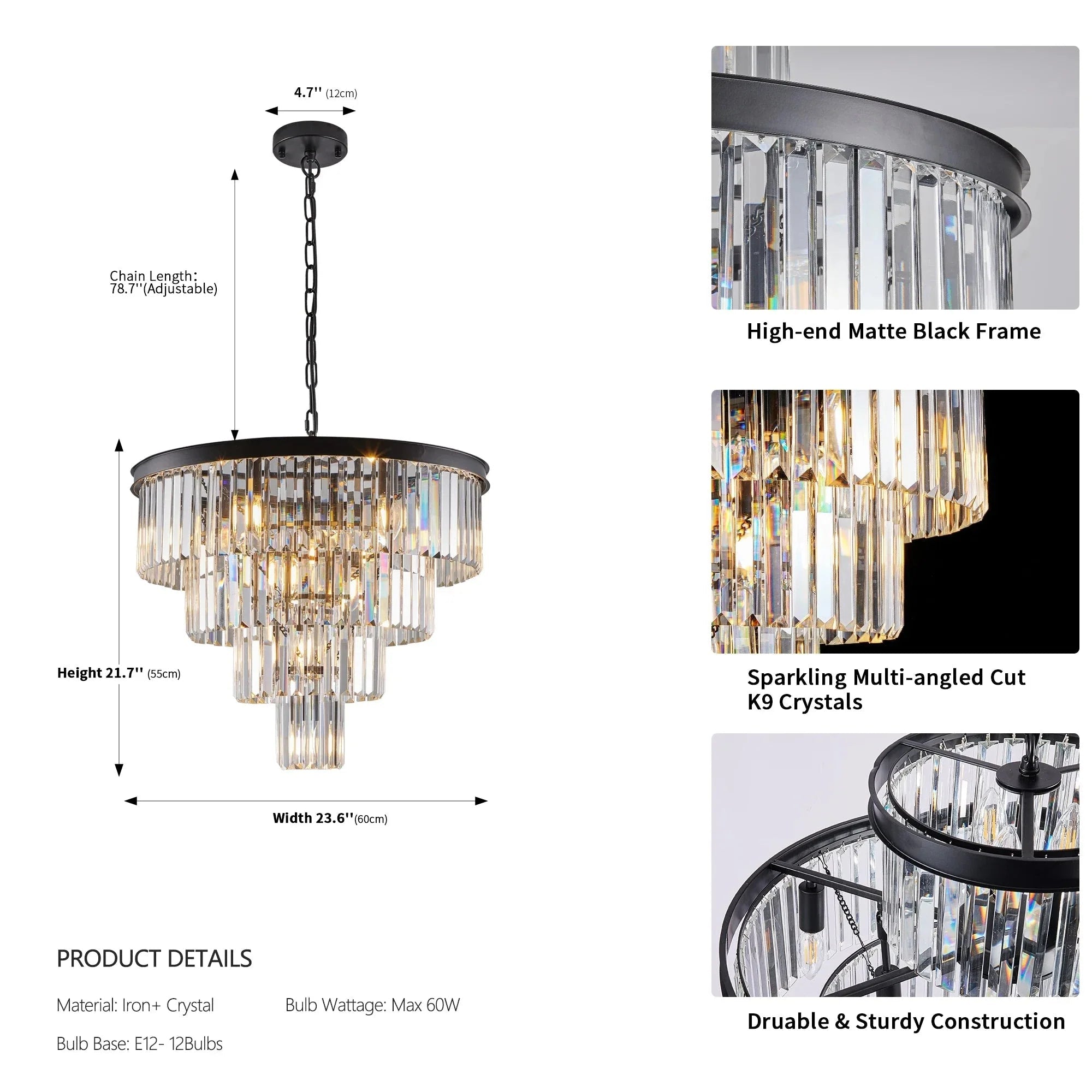 23" Gio Crystal Chandelier - fovolighting