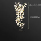 24 Light Gold Chandelier, Luxury Ginkgo Branch Chandelier for Staircase - fovolighting