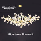 24 Light Gold Chandelier, Luxury Ginkgo Branch Chandelier for Staircase - fovolighting