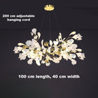 24 Light Gold Chandelier, Luxury Ginkgo Branch Chandelier for Staircase - fovolighting