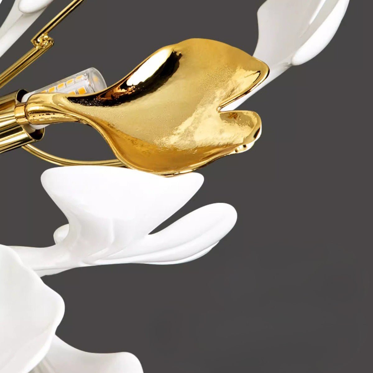 24 Light Gold Chandelier, Luxury Ginkgo Branch Chandelier for Staircase - fovolighting