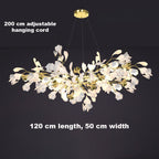 24 Light Gold Chandelier, Luxury Ginkgo Branch Chandelier for Staircase - fovolighting