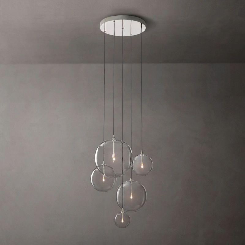 Glass Globe Cluster Chandelier