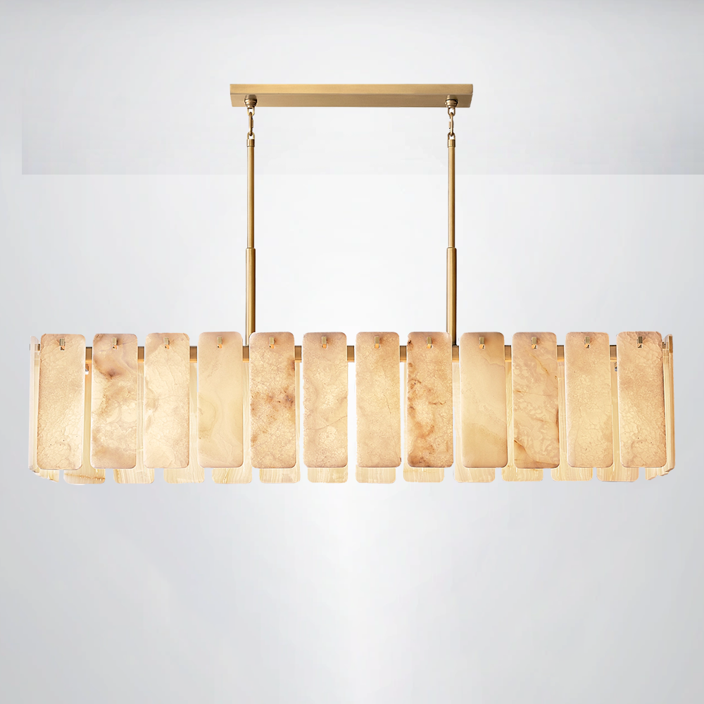 Ascend Alabaster Rectangular Chandelier 72"W