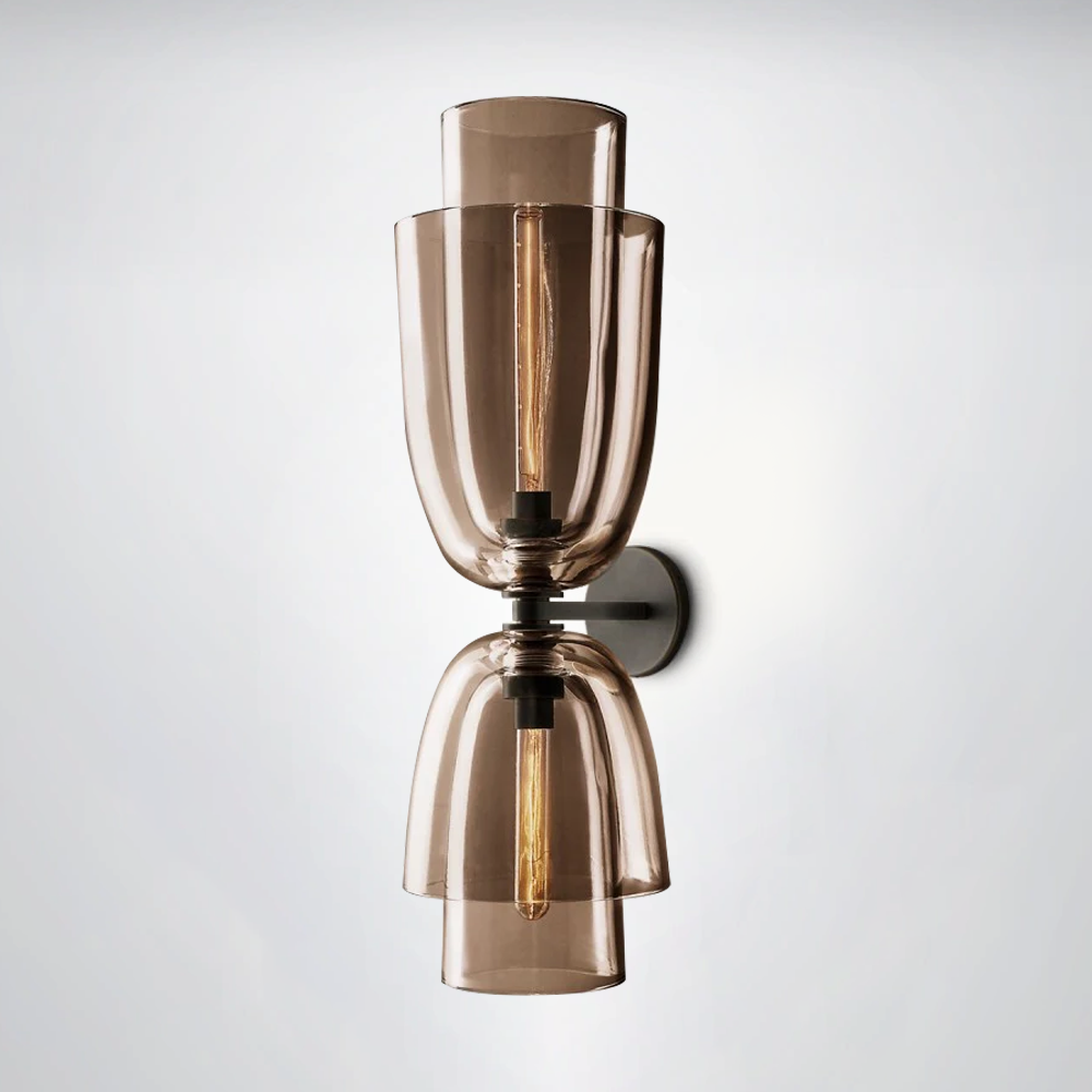 Madera Amber Glass Cloche Grand Sconce
