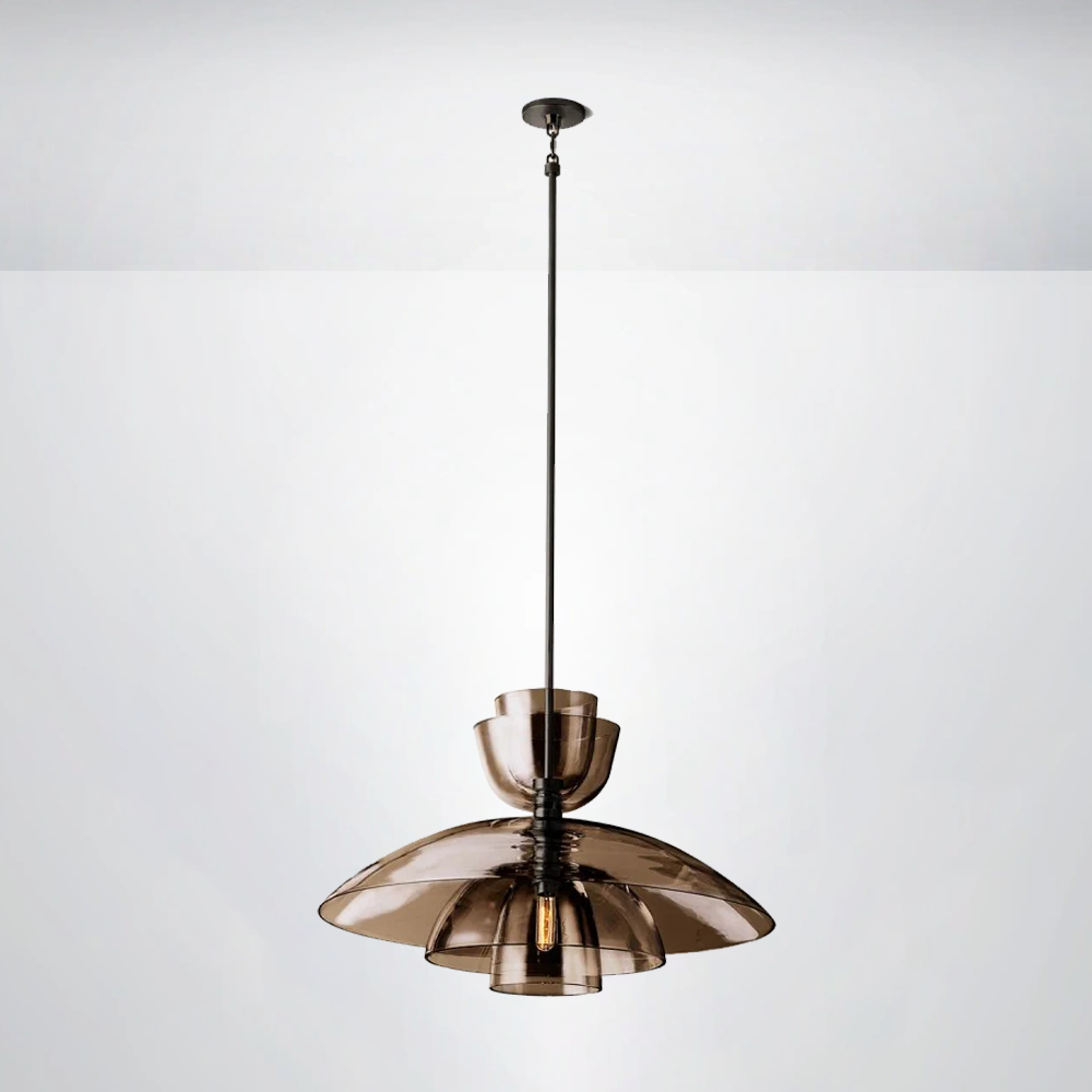 Madera Amber Glass Cloche Grand Pendant