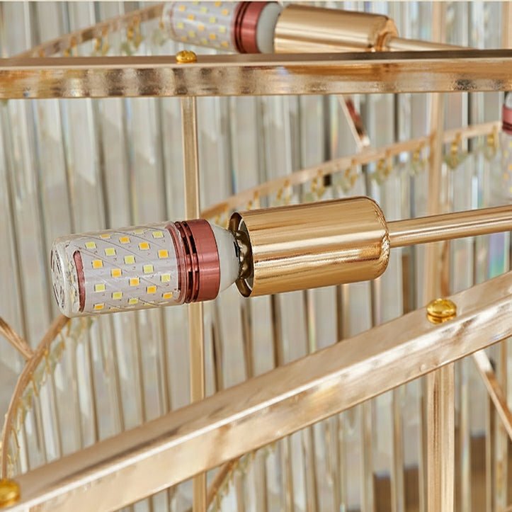3 Layers Extra Large Living Room Chandelier Luxury Foyer Entryway Crystal Light Fixture - fovolighting
