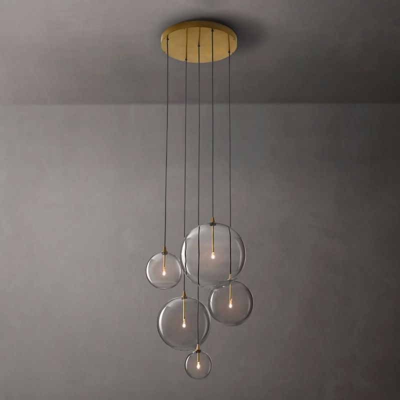 Glass Globe Cluster Chandelier
