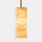 Hand-Carver Alabaster Cylinder Pendant