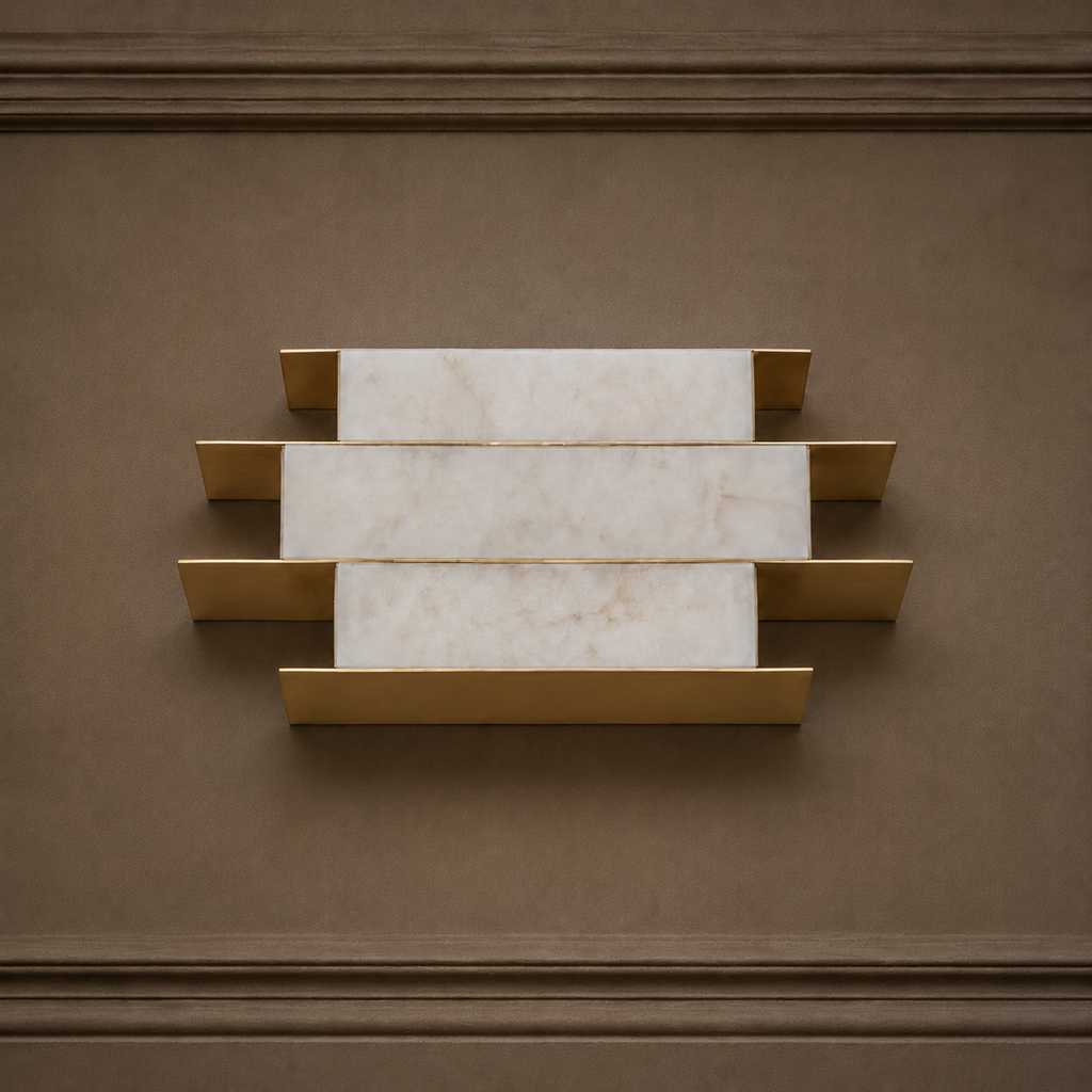 Nuvia Layered Alabaster Sconce