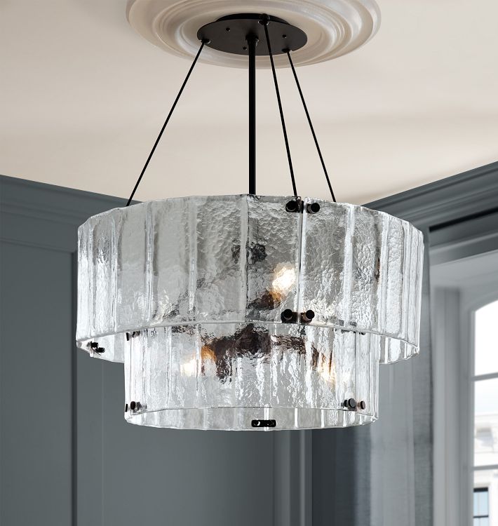 Manor Glass Round Chandelier 2-Tier 32''
