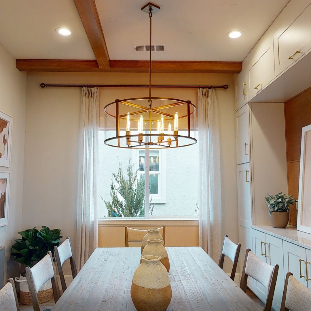 33 Inch Glass Drum Chandelier - Beckman - fovolighting