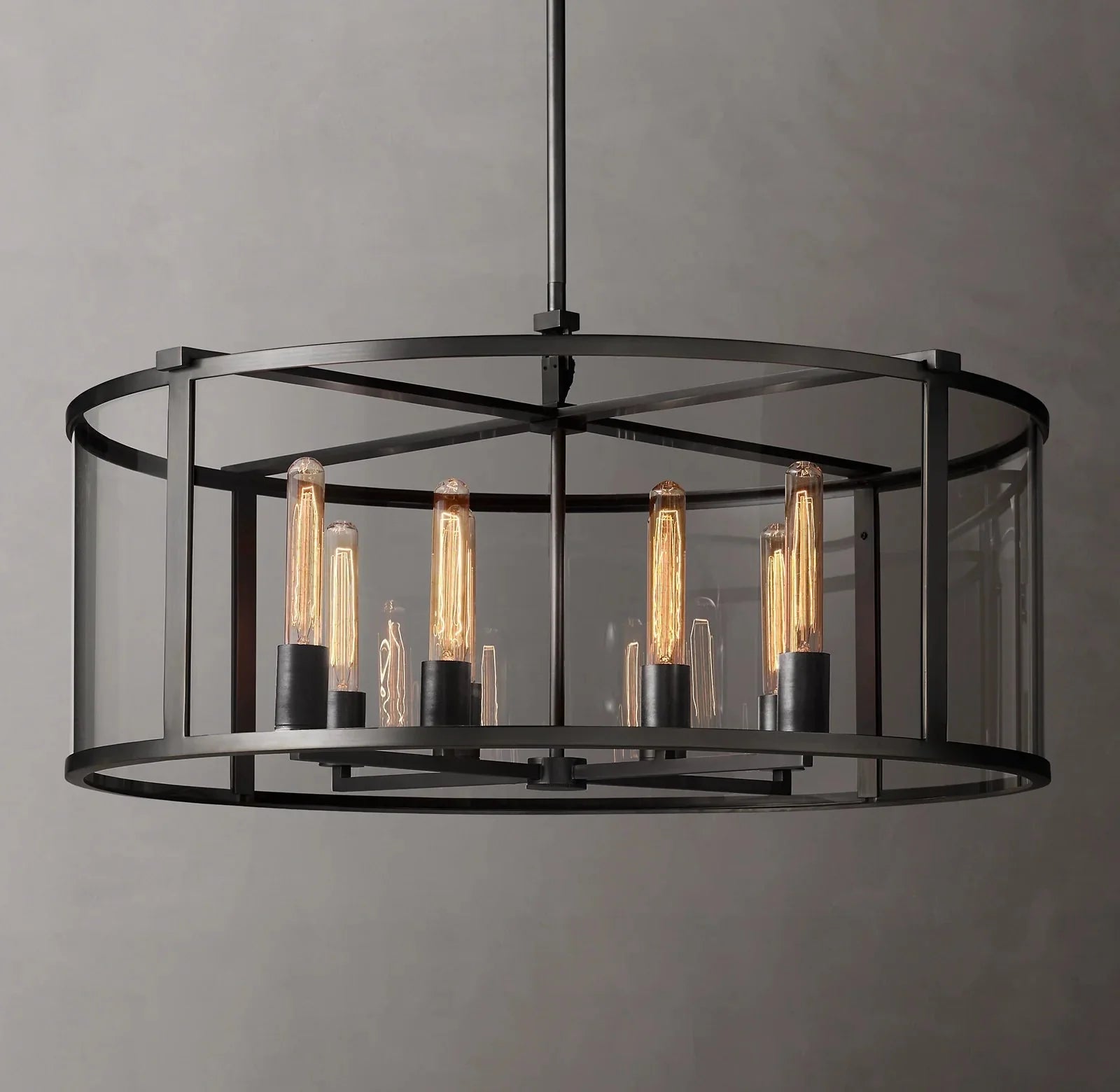 33 Inch Glass Drum Chandelier - Beckman - fovolighting