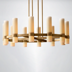 Summit Milk Glass Round Chandelier