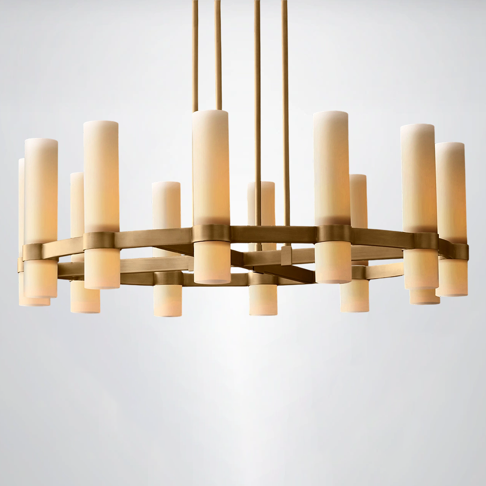 Summit Milk Glass Round Chandelier