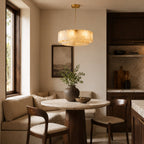Nonzerad Alabaster Dining Room Gold Chandelier Pendant Lights