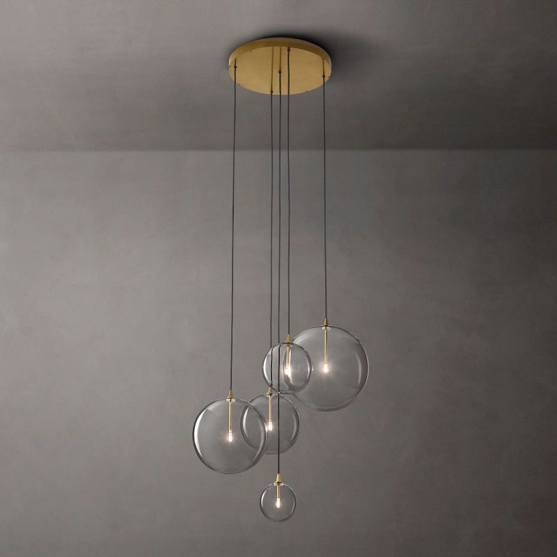 Glass Globe Cluster Chandelier