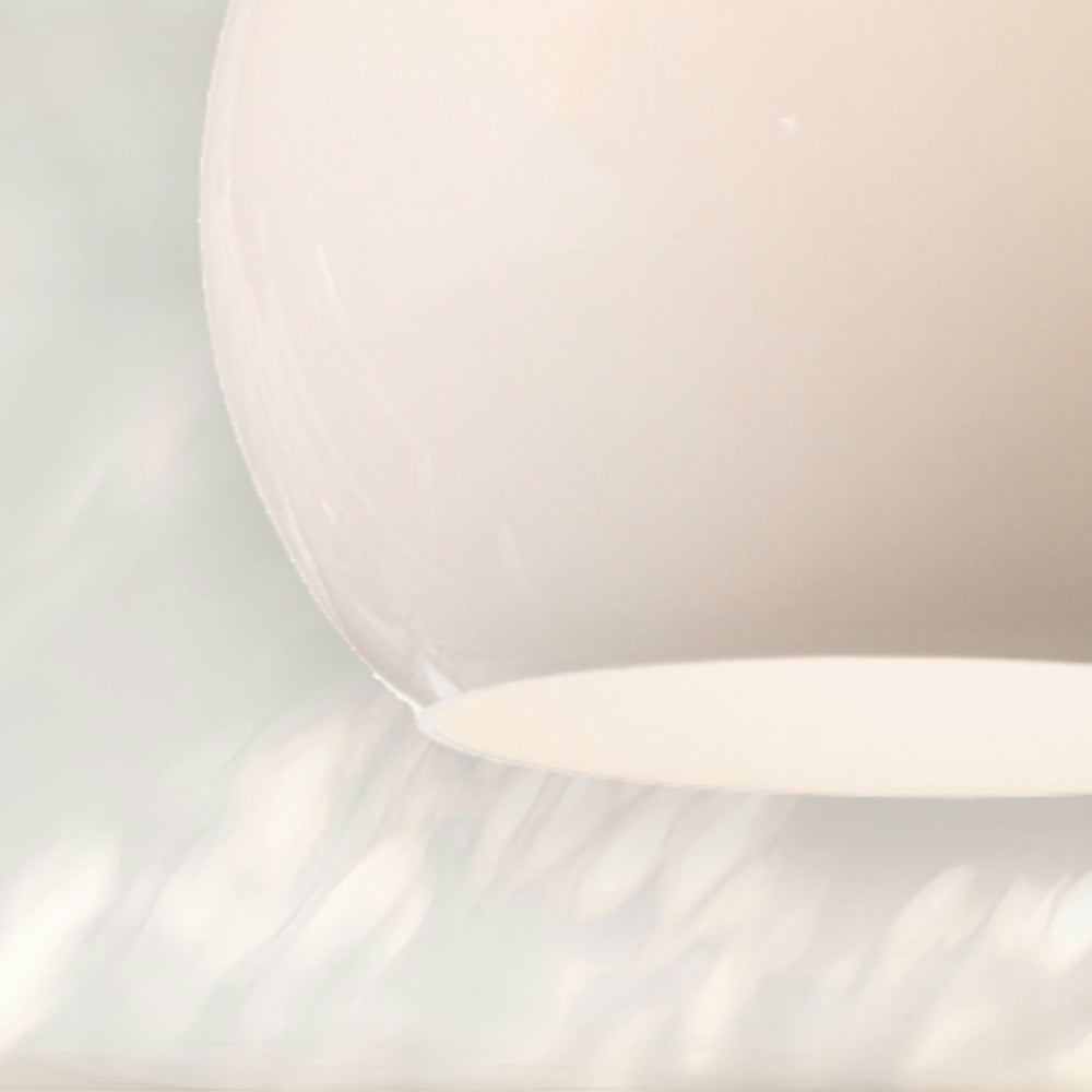 Modern Pendant Light with White Glass Shade and Wooden Detail