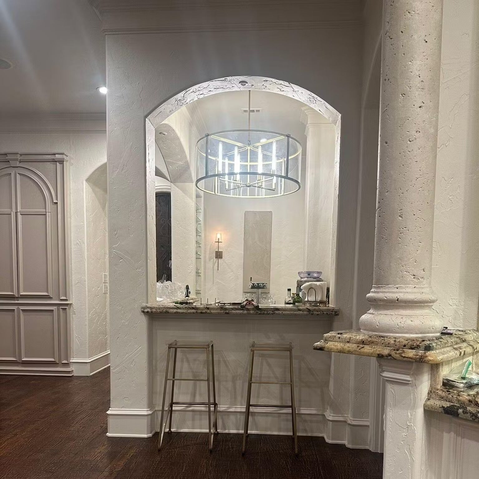 44 Inch Glass Drum Chandelier - Beckman - fovolighting
