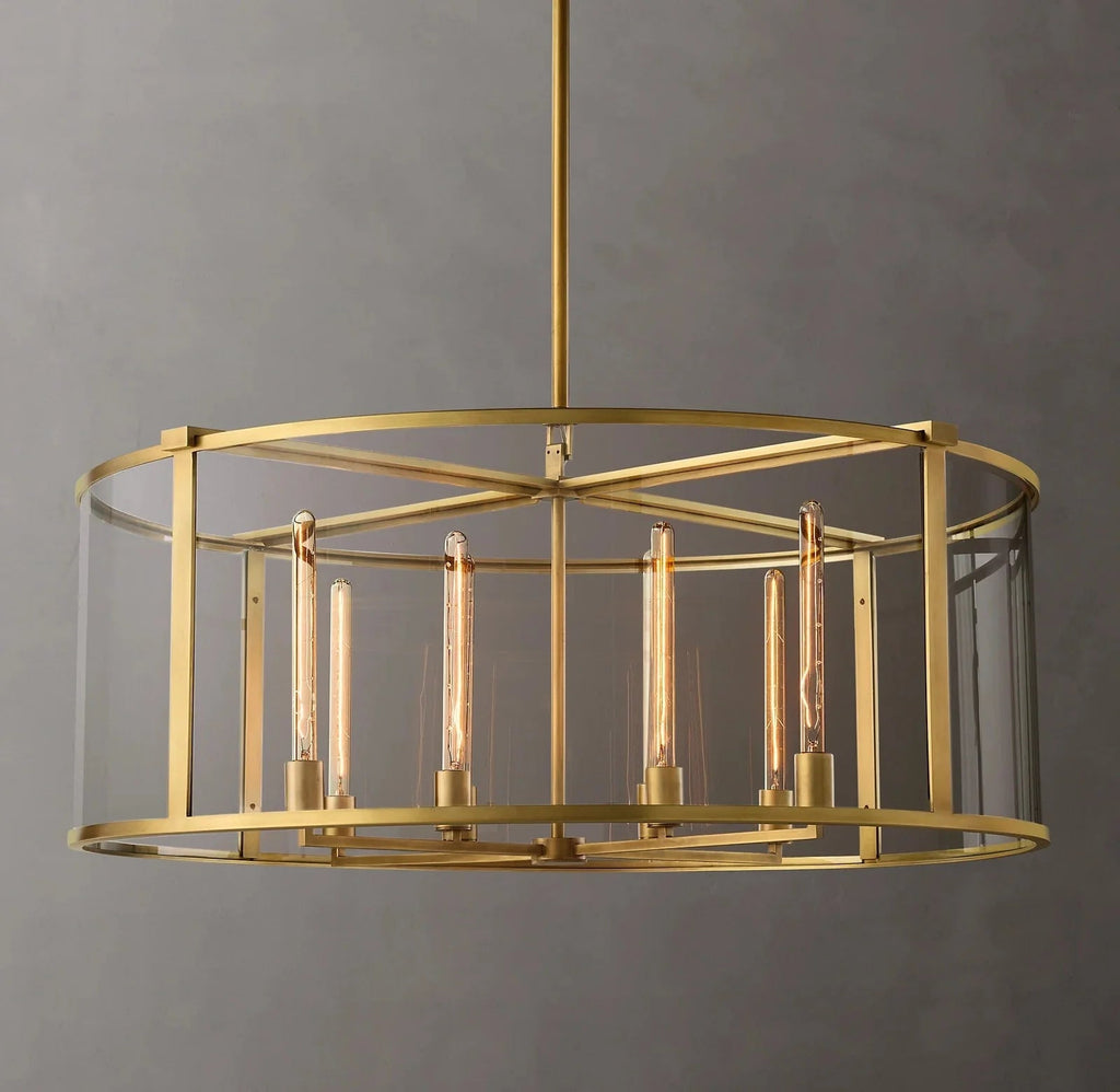 44 Inch Glass Drum Chandelier - Beckman - fovolighting