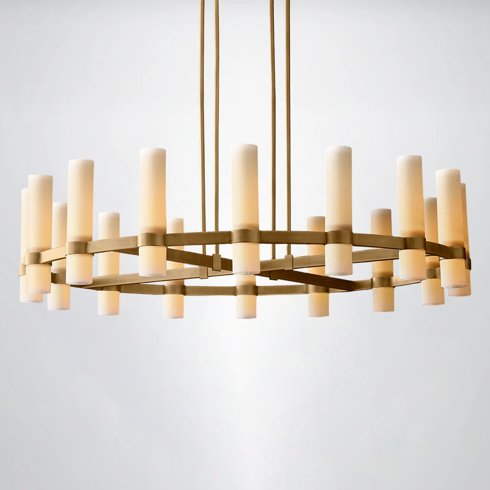 Summit Milk Glass Round Chandelier