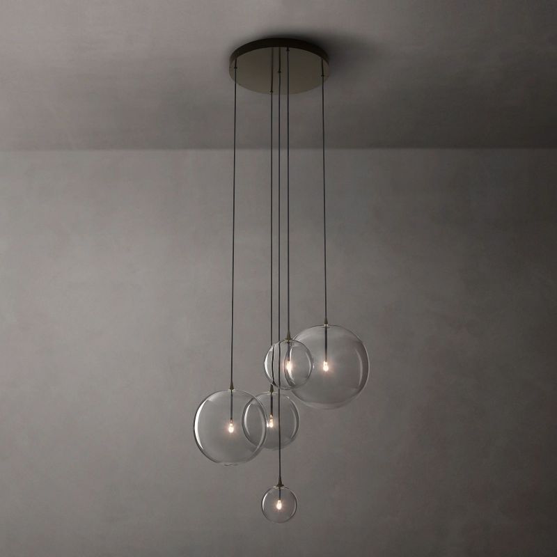 Glass Globe Cluster Chandelier