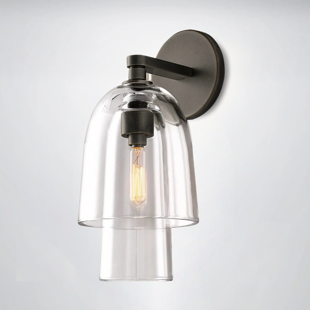 Madera Clear Glass Flute Sconce