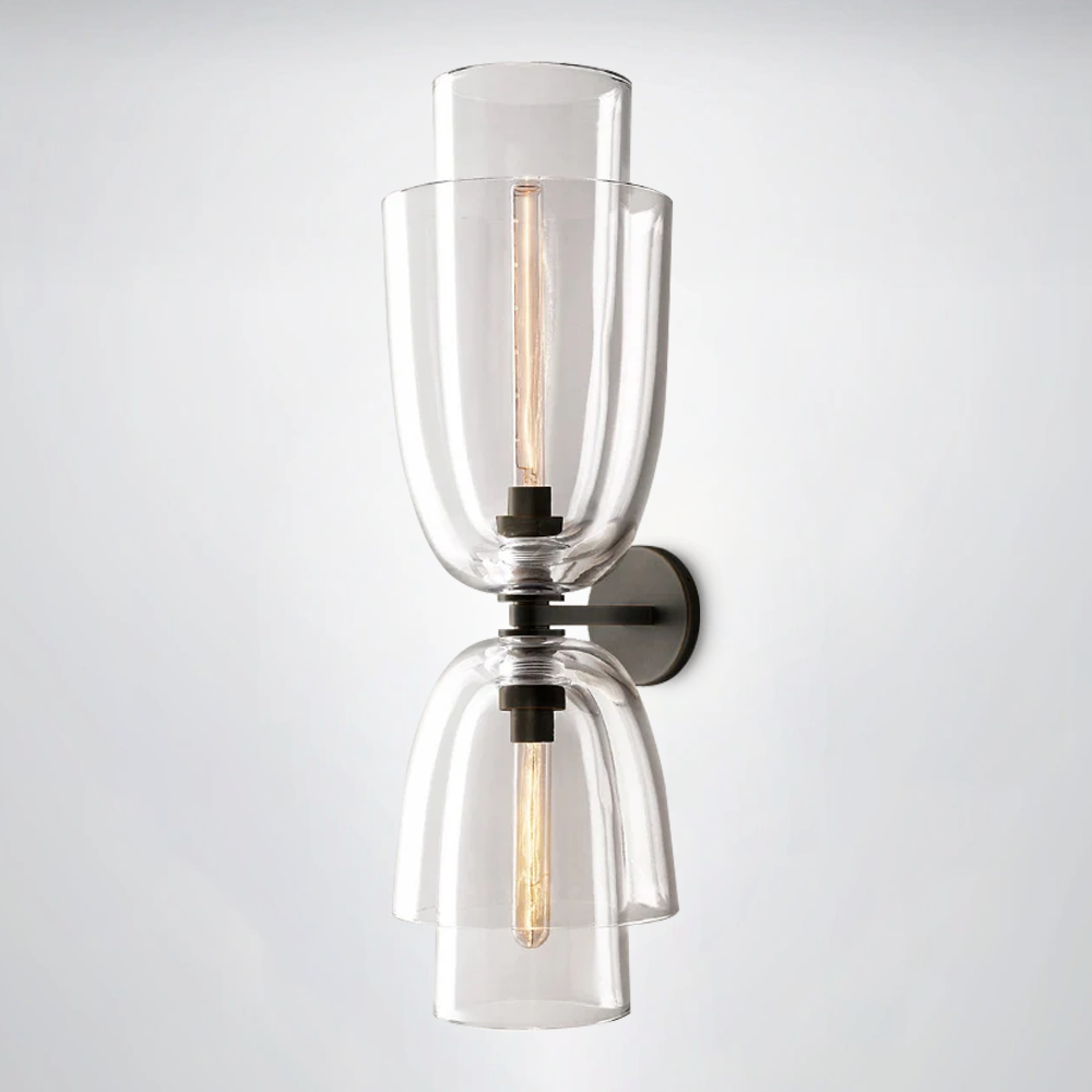 Madera Clear Glass Cloche Grand Sconce