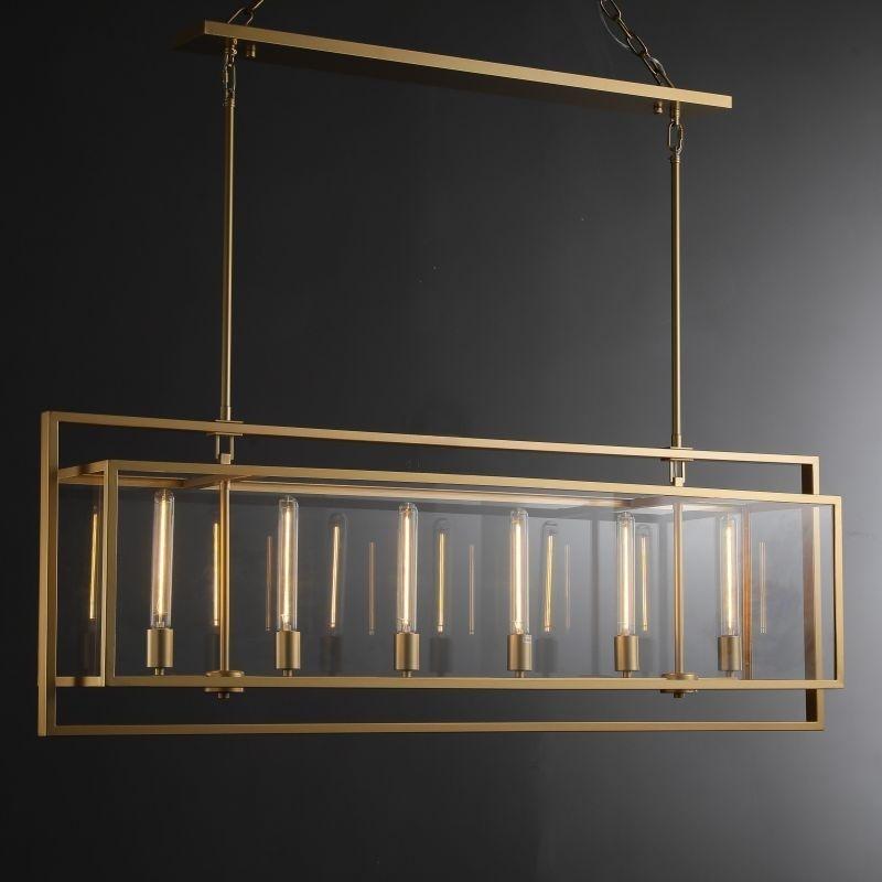 54 Inch Glass Rectangular Chandelier - Beckman - fovolighting