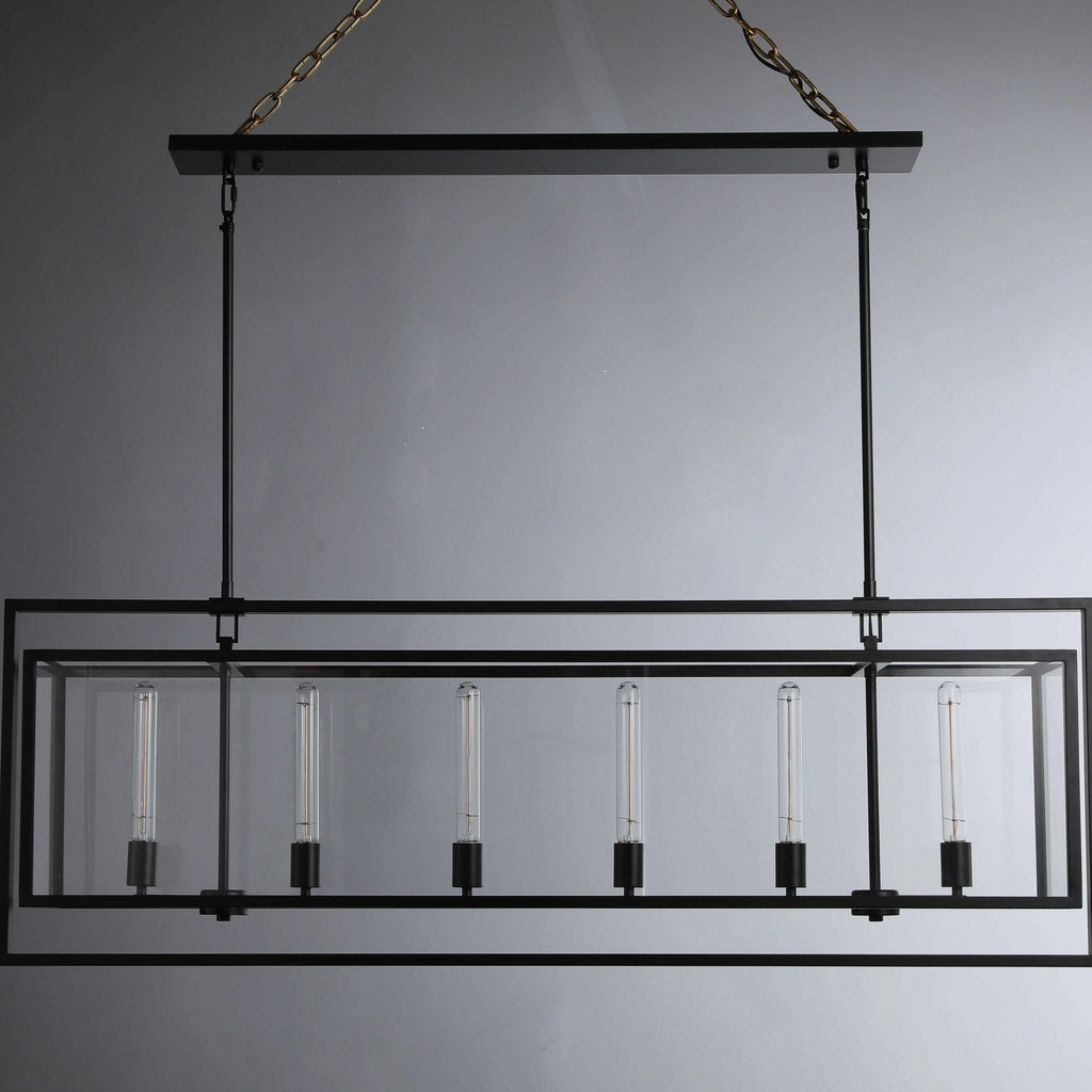 54 Inch Glass Rectangular Chandelier - Beckman - fovolighting