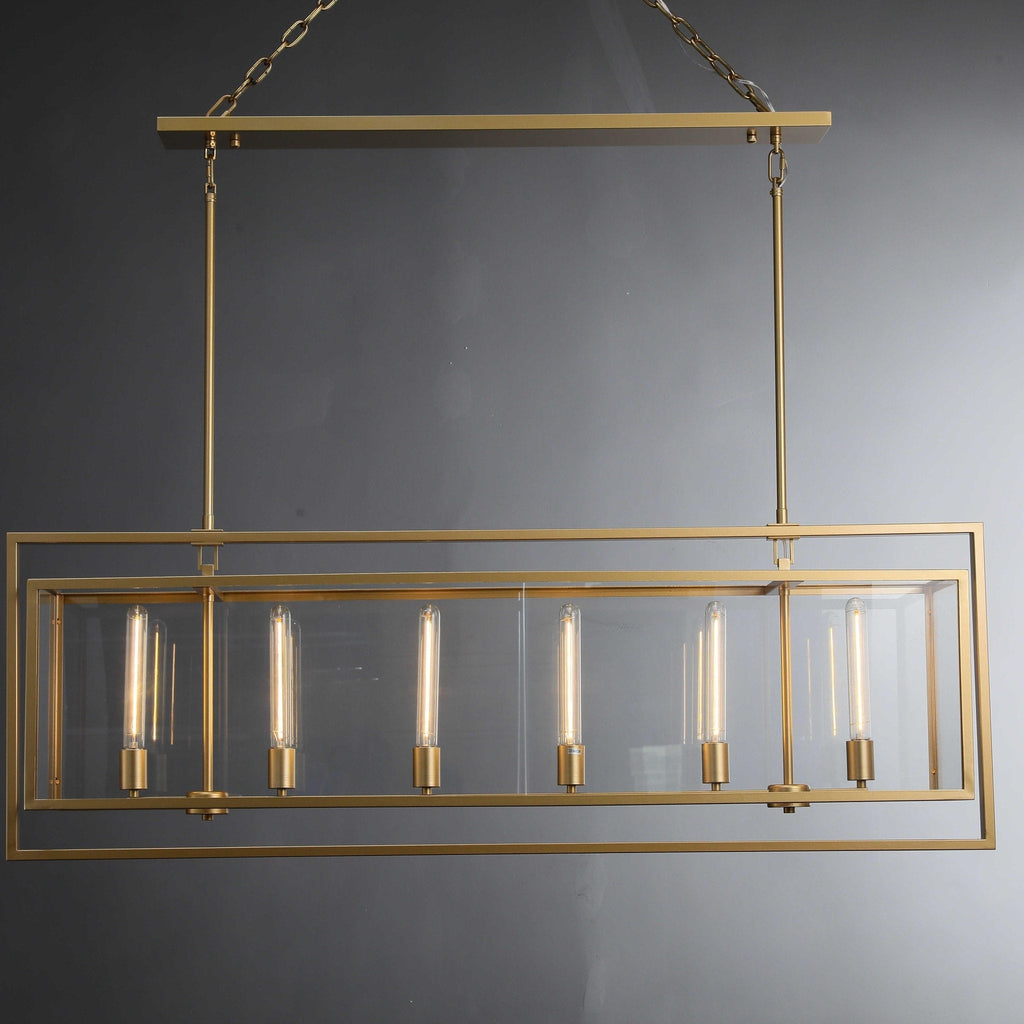 54 Inch Glass Rectangular Chandelier - Beckman - fovolighting