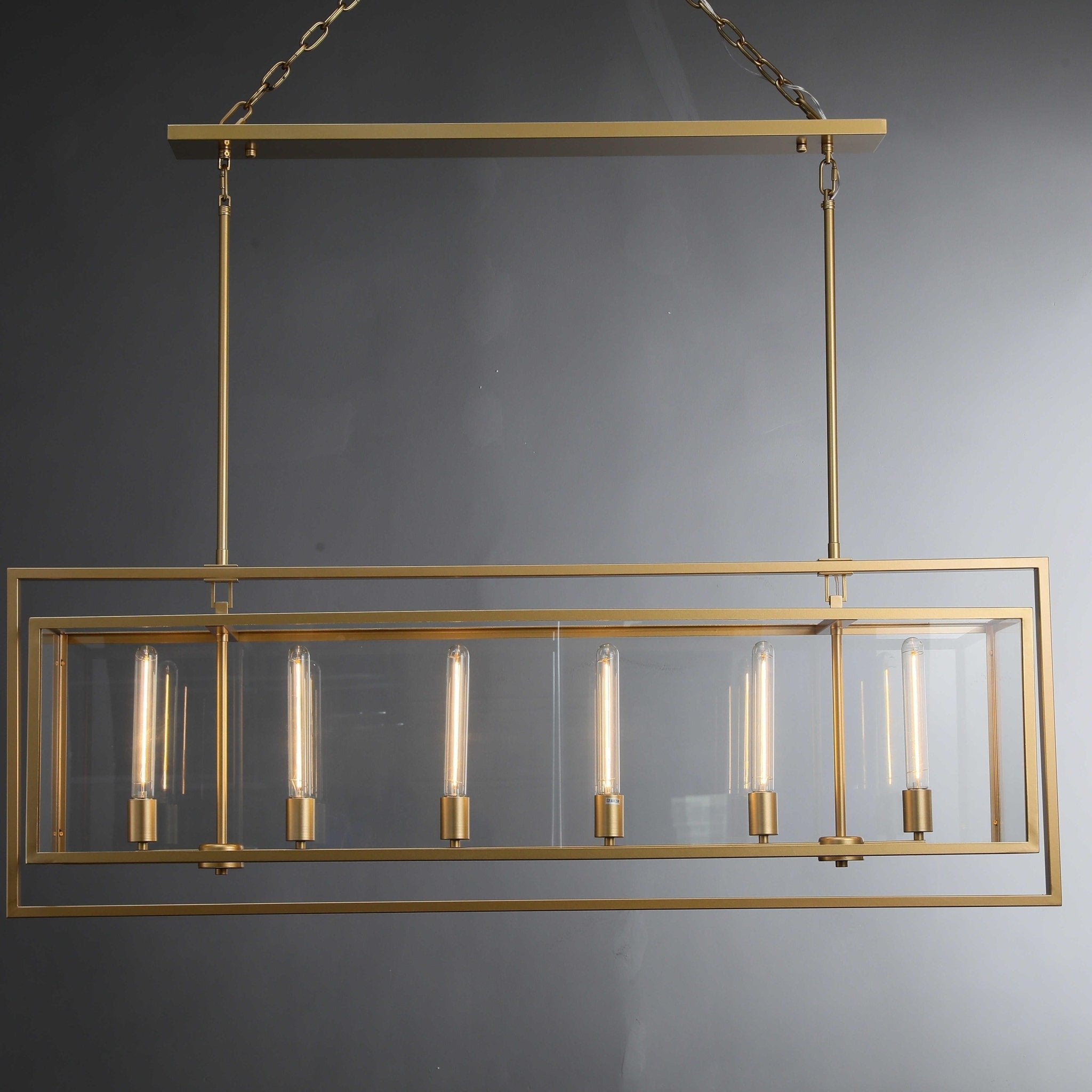 54 Inch Glass Rectangular Chandelier - Beckman - fovolighting