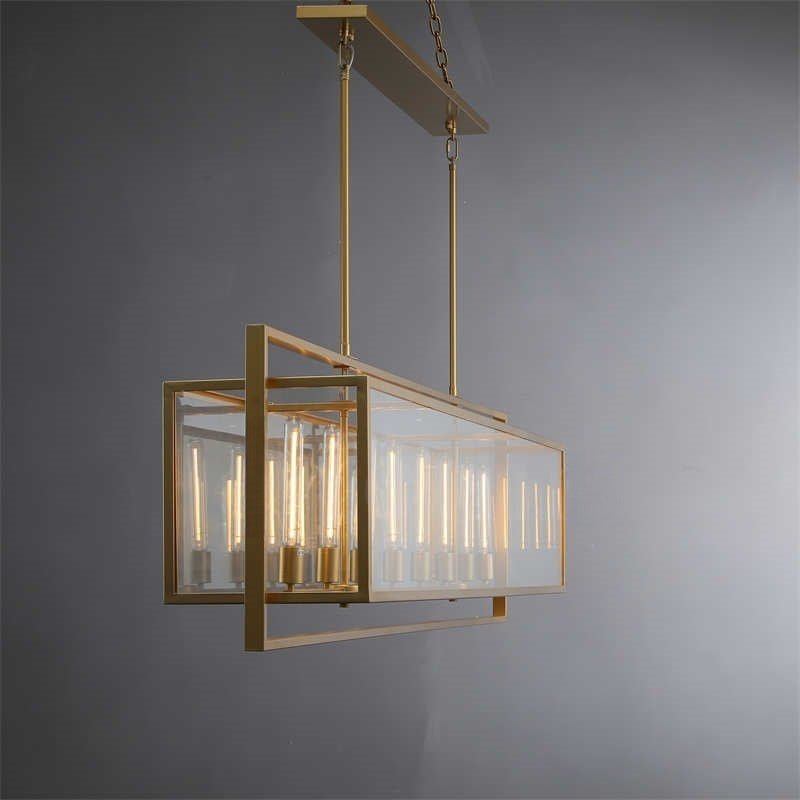 54 Inch Glass Rectangular Chandelier - Beckman - fovolighting