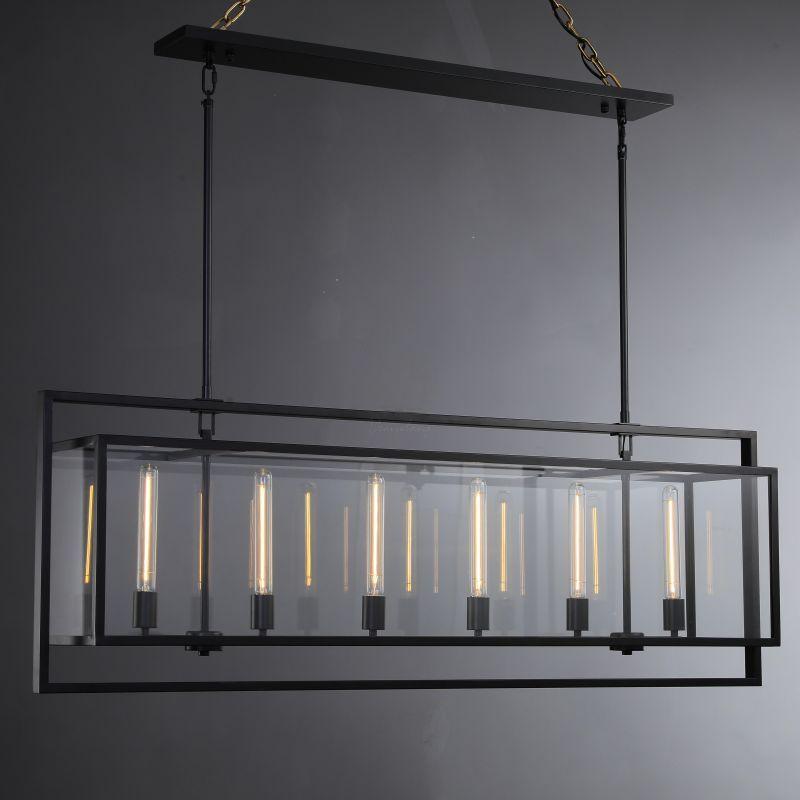 54 Inch Glass Rectangular Chandelier - Beckman - fovolighting