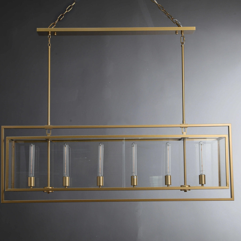 54 Inch Glass Rectangular Chandelier - Beckman - fovolighting