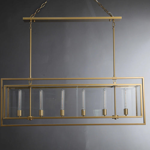 54 Inch Glass Rectangular Chandelier - Beckman - fovolighting
