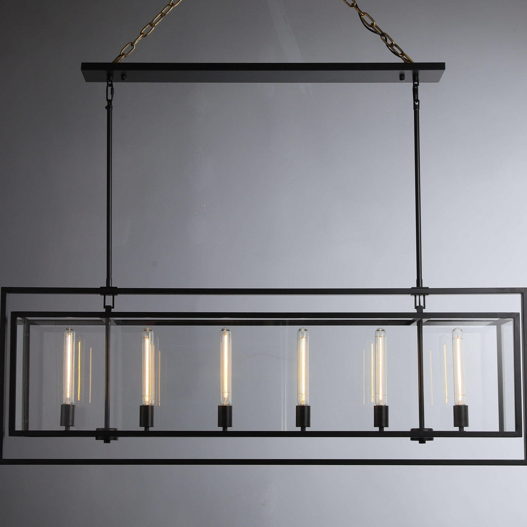 54 Inch Glass Rectangular Chandelier - Beckman - fovolighting