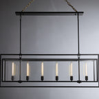54 Inch Glass Rectangular Chandelier - Beckman - fovolighting