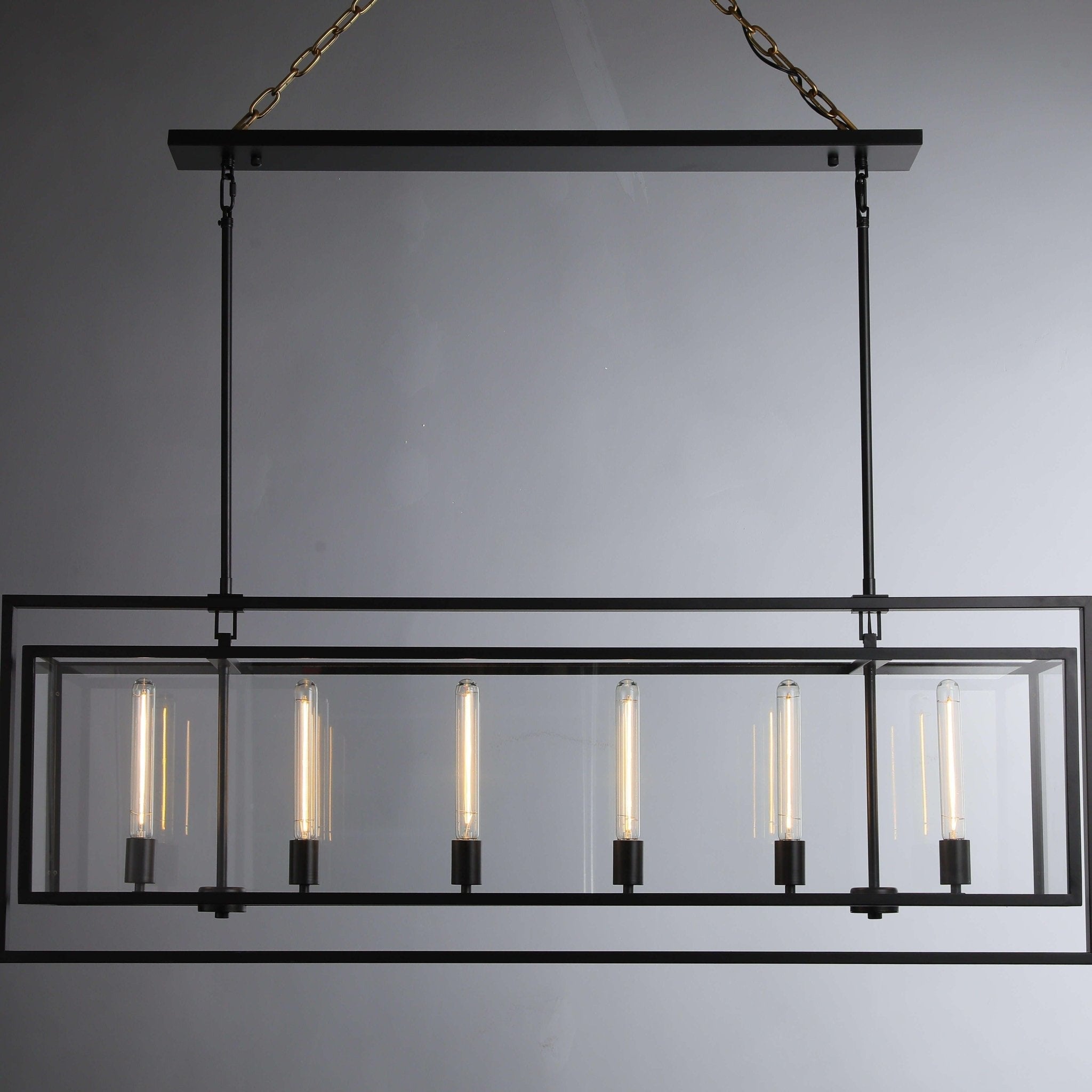 54 Inch Glass Rectangular Chandelier - Beckman - fovolighting