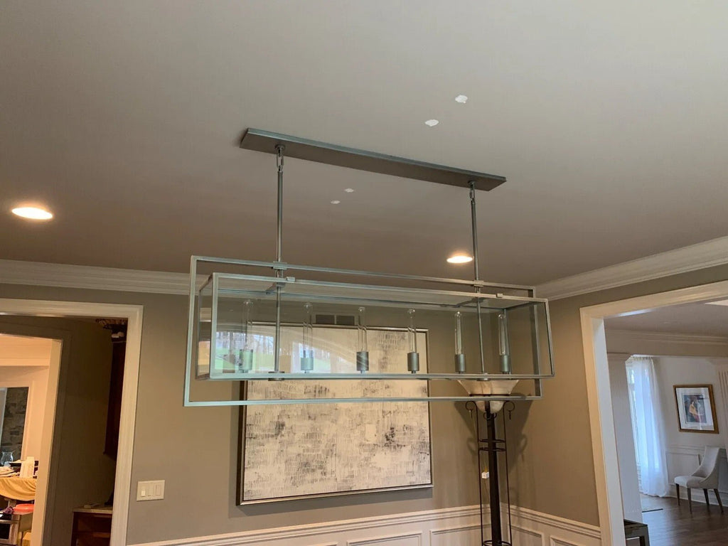 54 Inch Glass Rectangular Chandelier - Beckman - fovolighting