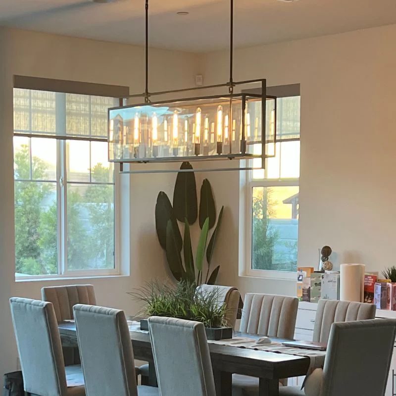 54 Inch Glass Rectangular Chandelier - Beckman - fovolighting