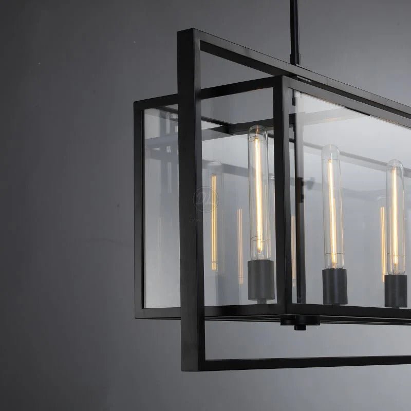 54 Inch Glass Rectangular Chandelier - Beckman - fovolighting