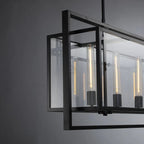 54 Inch Glass Rectangular Chandelier - Beckman - fovolighting