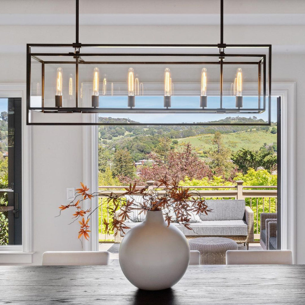 54 Inch Glass Rectangular Chandelier - Beckman - fovolighting