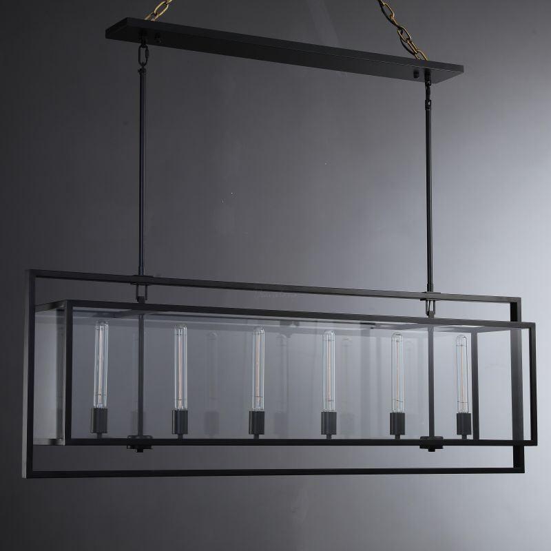 54 Inch Glass Rectangular Chandelier - Beckman - fovolighting