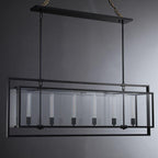 54 Inch Glass Rectangular Chandelier - Beckman - fovolighting