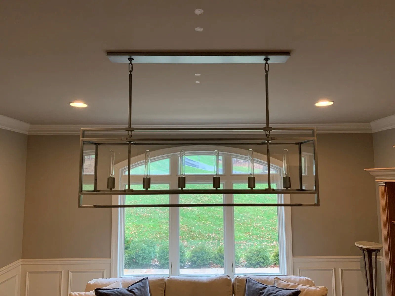 54 Inch Glass Rectangular Chandelier - Beckman - fovolighting