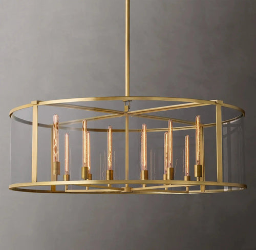 55 Inch Glass Drum Chandelier - Beckman - fovolighting