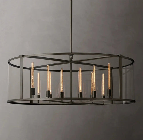 55 Inch Glass Drum Chandelier - Beckman - fovolighting