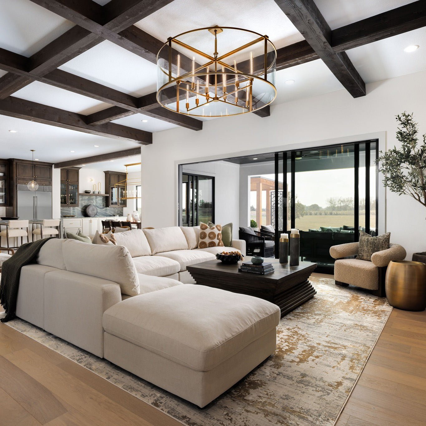 55 Inch Glass Drum Chandelier - Beckman - fovolighting